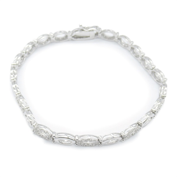 JEWELRY Diamond Bracelet 17.5cm 18KWG White Gold Used Women