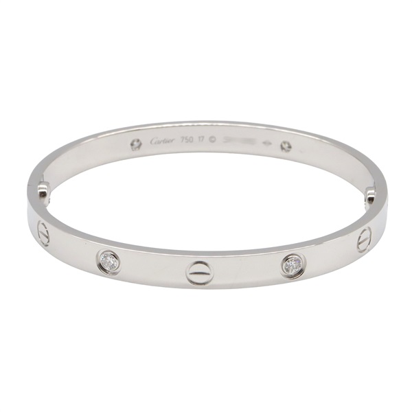CARTIER Love 4P Diamond Bracelet 18KWG White Gold Used Women #17