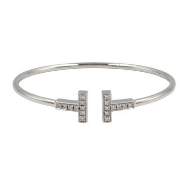 TIFFANY＆CO T-wire Bracelet Diamond 18KWG White Gold Used Women