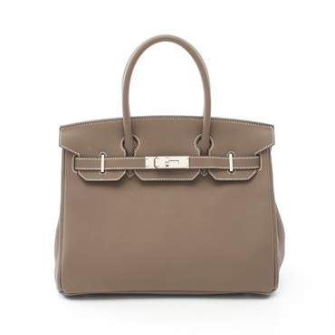 HERMES Birkin 30 Etoupe Gray Handbag 030520CK Togo leather Brown Used Women
