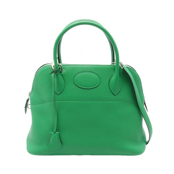 HERMES Bolide31 Hand bag 073419CK Taurillon Clemence SHW Bamboo Green Used Women