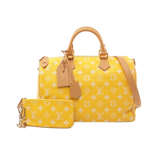 LOUIS VUITTON Speedy P9 Bandouliere 40 2way Hand bag M24419 leather Yellow Used