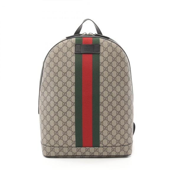 GUCCI Web Rucksack Backpack 443805 K2LVN GG canvas leather Beige Black Used mens