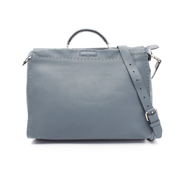 FENDI Peekaboo Selleria 2way Business bag 7VA388 leather Blue Used unisex SHW