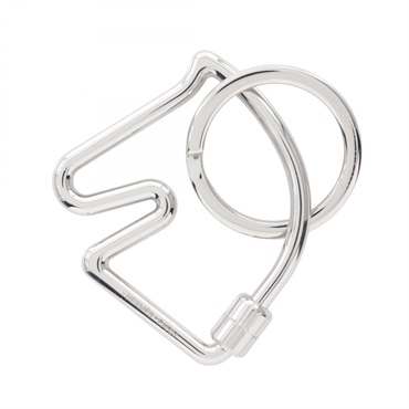 HERMES Cheval key ring metal SHW Used unisex