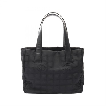 CHANEL New Travel Line PM Tote Bag A20457 Nylon canvas Black Used Women GHW CC