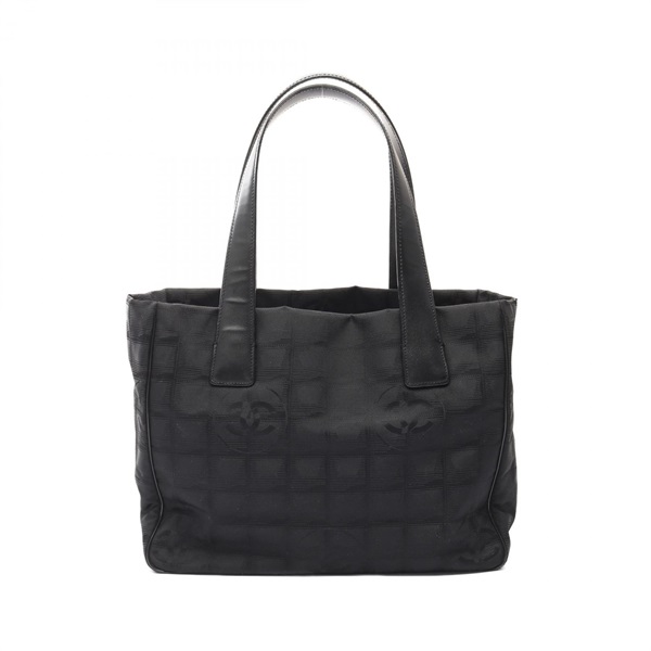 CHANEL New Travel Line PM Tote Bag A20457 Nylon canvas Black Used Women GHW CC