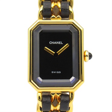 CHANEL Premiere S Wrist Watch H0001 Quartz Gold Plated leather Used Women CC
