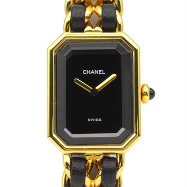 CHANEL Premiere S Wrist Watch H0001 Quartz Gold Plated leather Used Women CC