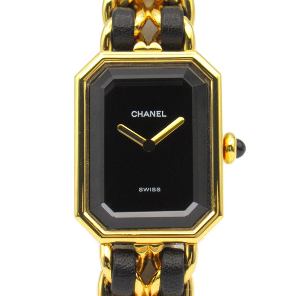 CHANEL Premiere S Wrist Watch H0001 Quartz Gold Plated leather Used Women CC