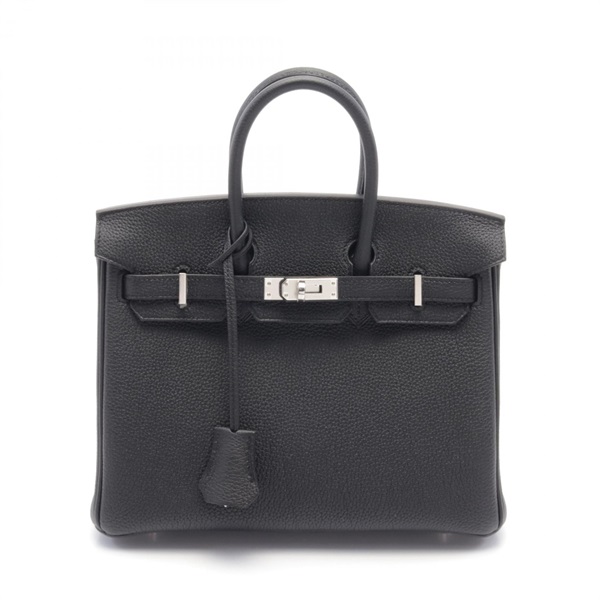 HERMES Birkin 25 Hand bag 041344CK Togo leather SHW Black Noir Used Women