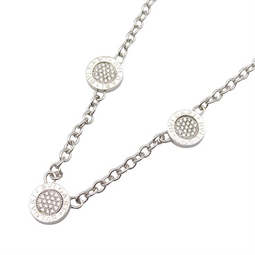 BVLGARI Bvlgari 3 motifs Necklace 18KWG White Gold Diamond Onyx Black Used women
