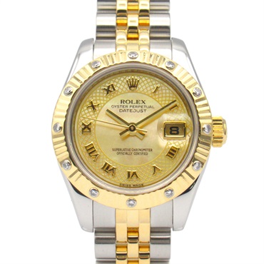 ROLEX Datejust 12P Diamond D Wrist Watch 179313 Automatic 18KYG SS Used Women