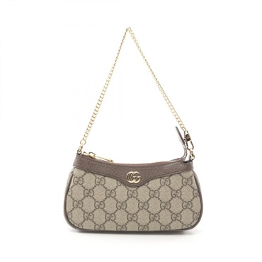 GUCCI Ophidia Mini chain shoulder Handbag 764960K9GSG8367 canvas Beige Brown NEW