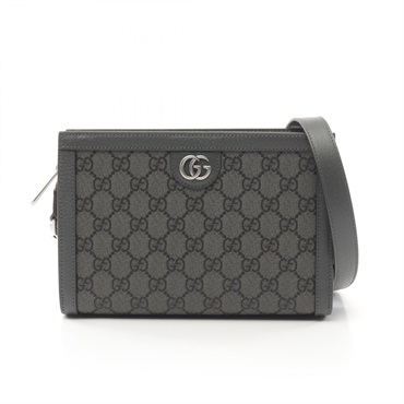 GUCCI Ophidia Super Mini Shoulder Bag coated canvas leather Gray NEW crossbody