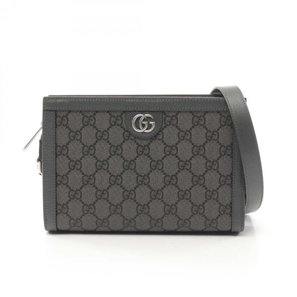 GUCCI Ophidia Super Mini Shoulder Bag coated canvas leather Gray NEW crossbody
