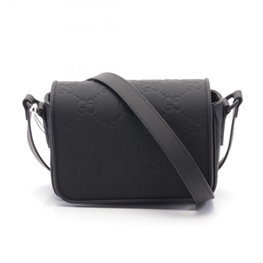 GUCCI GG rubber effect super mini Shoulder Bag 794062 rubber Black NEW Women