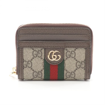 GUCCI Ophidia GG Supreme Card Case 65855296IWG8745 canvas Beige Brown NEW Women