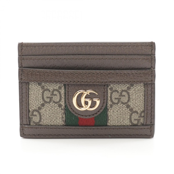 GUCCI Ophidia GG Supreme Card Case 52315996IWG8745 canvas Brown Beige NEW Women