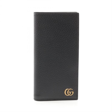 GUCCI Double G Bifold long wallet purse 795166DJ20T1000 leather Black NEW mens