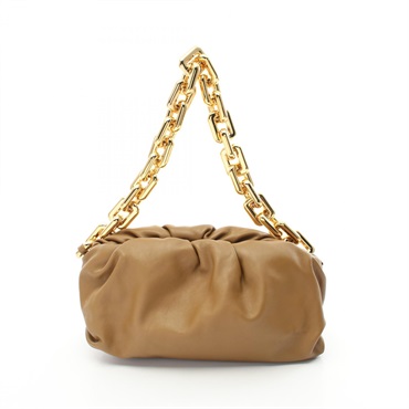 BOTTEGA VENETA The Chain Pouch Shoulder Bag 620230 leather Brown Used Women GHW