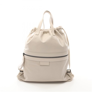 BOTTEGA VENETA LEGGERO Rucksack Backpack 567222 leather White Used unisex