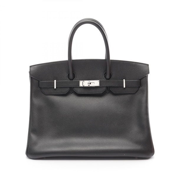 HERMES Birkin 35 Handbag Epsom leather Black Used Women K SHW