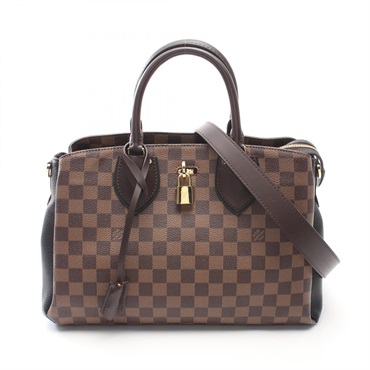 LOUIS VUITTON Normandy 2Way Handbag N41487 Damier canvas leather Ebene Used LV