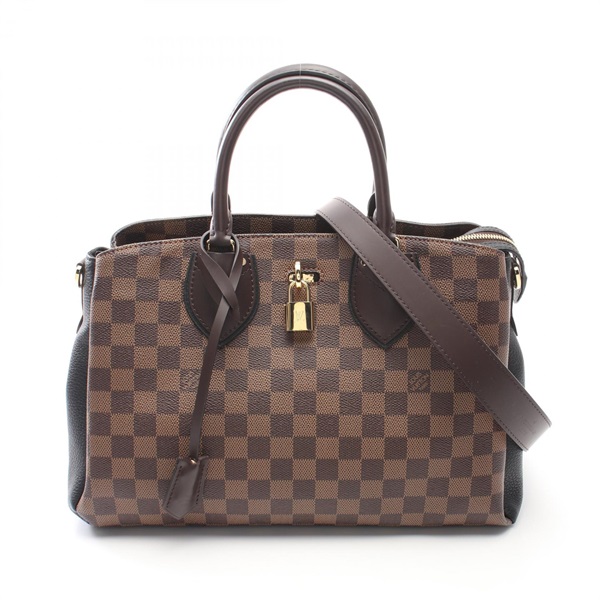 LOUIS VUITTON Normandy 2Way Handbag N41487 Damier canvas leather Ebene Used LV