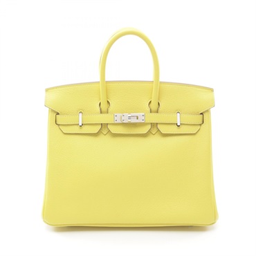 HERMES Birkin 25 Verso Handbag Taurillon Novillo leather Yellow Blue Used Y SHW
