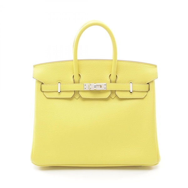 HERMES Birkin 25 Verso Handbag Taurillon Novillo leather Yellow Blue Used Y SHW