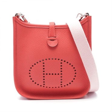HERMES EvelyneTPM Shoulder Bag Taurillon Clemence leather Rouge pivoine Used X