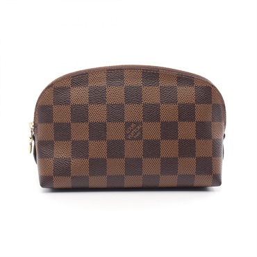 LOUIS VUITTON Pochette Cosmetic Pouch purse N47516 Damier canvas Ebene Used