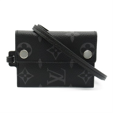 LOUIS VUITTON Porto Carte Onstrap Card Case M83155 Monogram eclipse Used unisex