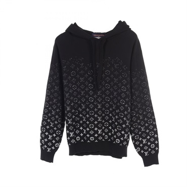 LOUIS VUITTON Monogram Gradient Hoodie HNN45WUSO cotton Black White Used mens L