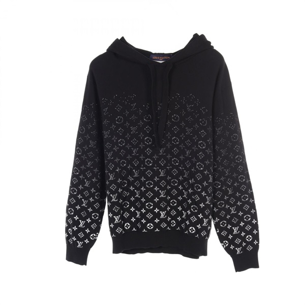 LOUIS VUITTON Monogram Gradient Hoodie HNN45WUSO cotton Black White Used mens L