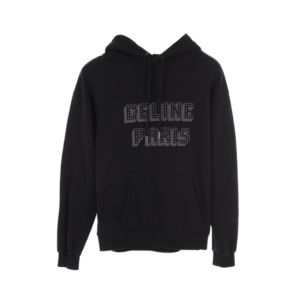 CELINE Hoodie Sweats shirts 2Y05E670Q cotton Black Used mens logo size XS