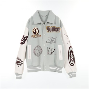 LOUIS VUITTON Varsity Jacket RM232 CAW HPL68E wool Blue White Used mens size 54