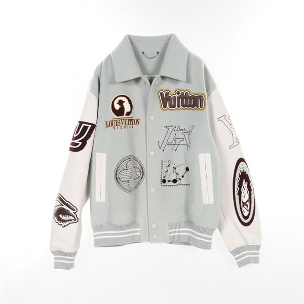LOUIS VUITTON Varsity Jacket RM232 CAW HPL68E wool Blue White Used mens size 54