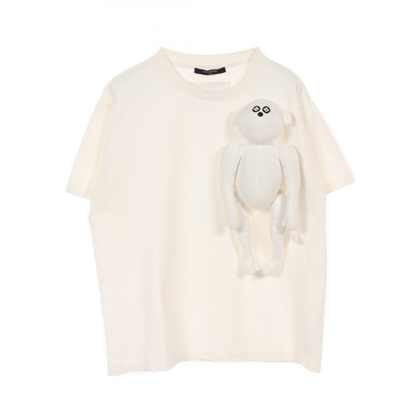 LOUIS VUITTON Monogram 3D Monkey T-shirt L size RM211 TCL HKY76W cotton White