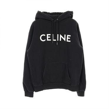 CELINE Cotton fleece Hoodie Tops 2Y321670Q cotton Black Used mens size M
