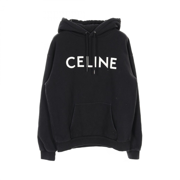 CELINE Cotton fleece Hoodie Tops 2Y321670Q cotton Black Used mens size M