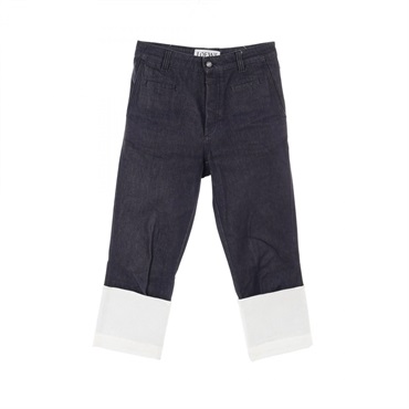 LOEWE Denim Pants Jeans Cotton Navy White Size 38 Used Women