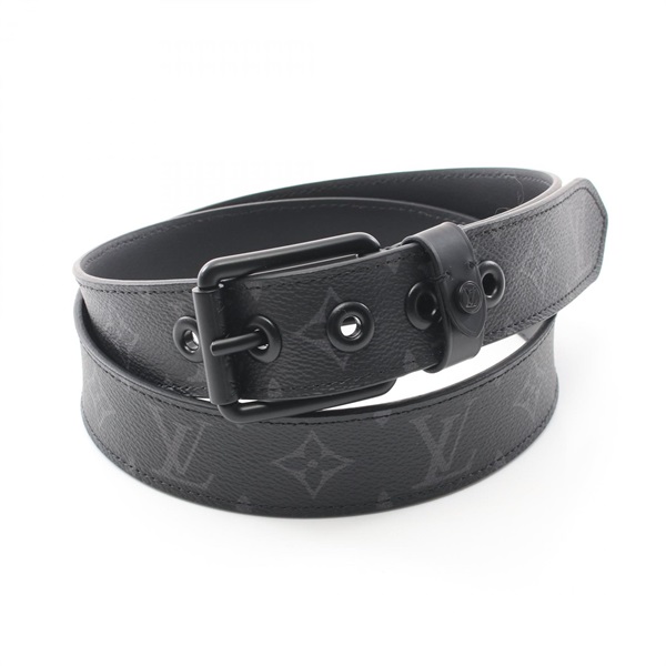 LOUIS VUITTON Ceinture Voyager 35MM belt M0043 Monogram eclipse Black Used mens