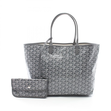 GOYARD Saint Louis PM Tote hand Bag canvas leather Gray Multicolor