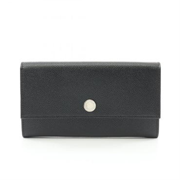 BVLGARI Bifold purse wallet leather Black Used mens