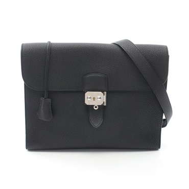 HERMES Sac A depeches 29 Shoulder crossbody Bag Z 082688CB Togo Black SHW used