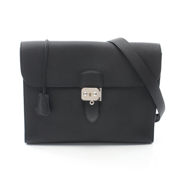 HERMES Sac A depeches 29 Shoulder crossbody Bag Z 082688CB Togo Black SHW used