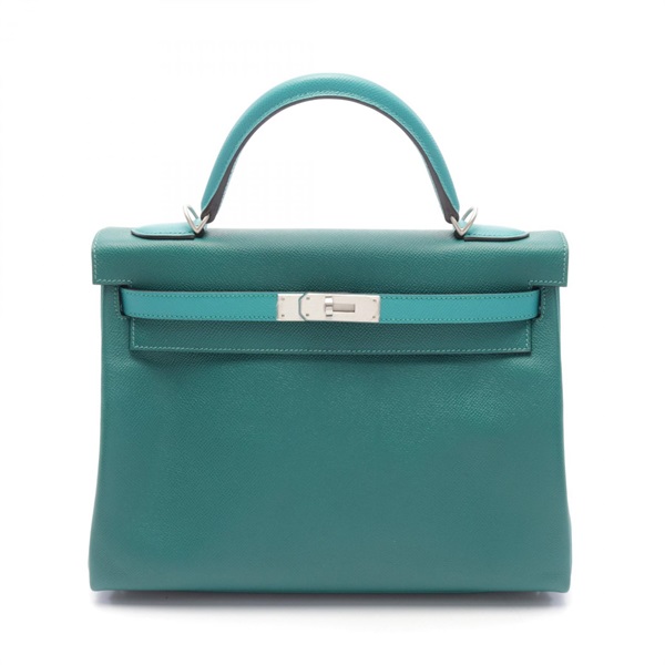 HERMES Kelly 32 2way shoulder Hand bag A Inside stitched Epsom Vert vertigo