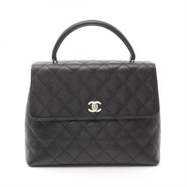 CHANEL Matelasse Hand bag A12397 calf leather Black Used GHW